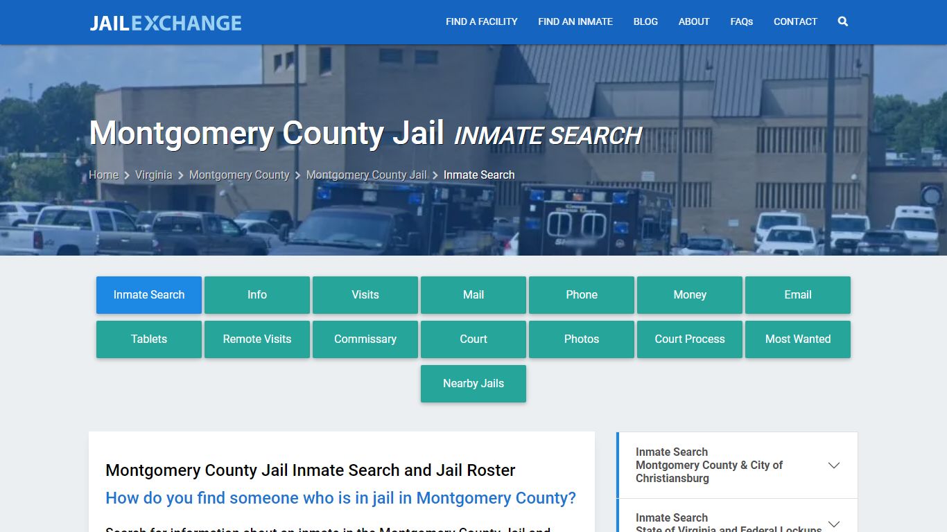 Inmate Search: Roster & Mugshots - Montgomery County Jail, VA